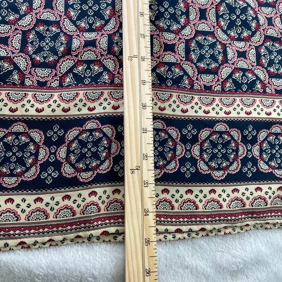 Abercrombie & Fitch Boho Top Women M Red Black Medallion Cottagecore Bell Sleeve - Picture 9 of 10